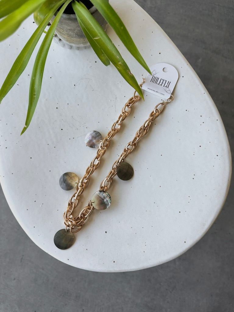 Lustre Shell Charm Necklace