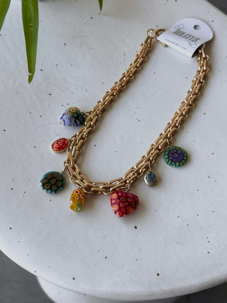 Art Deco Charm Necklace