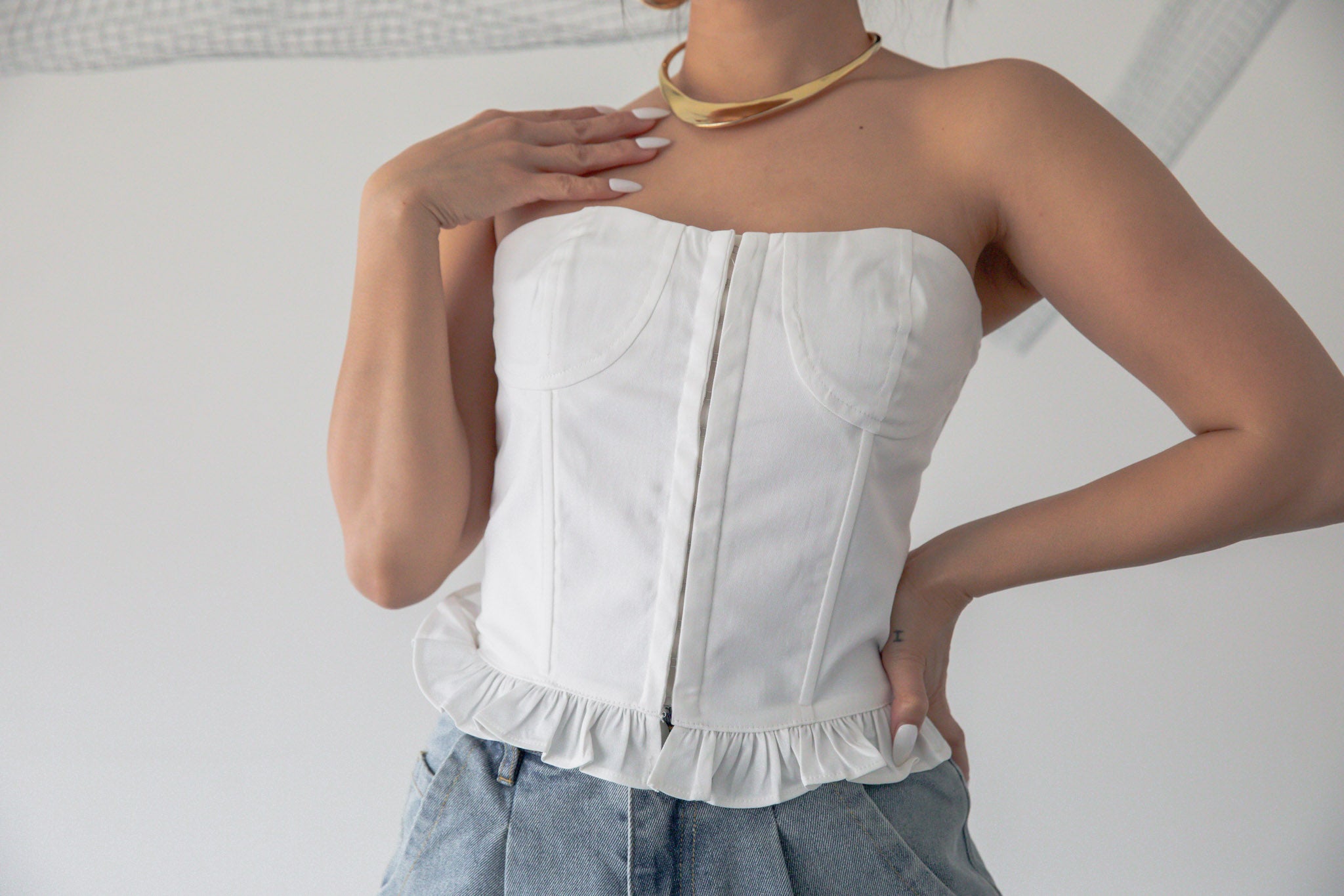 Ruffle Hem Corset